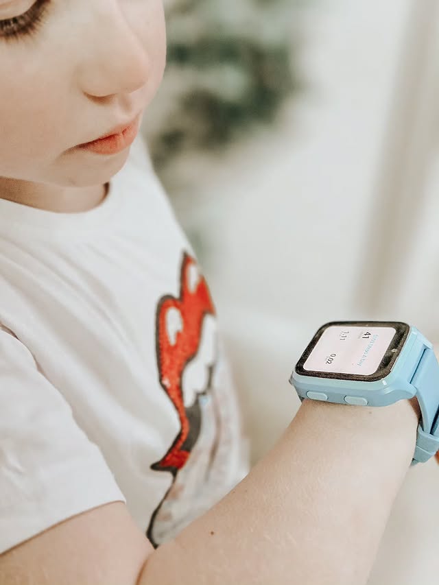 Instagram post by @sophia_and_williams_world for myFirst. Caption reads: ⌚️ MY FIRST FONE ⌚️ ad. . @myfirst.tech.uk have....