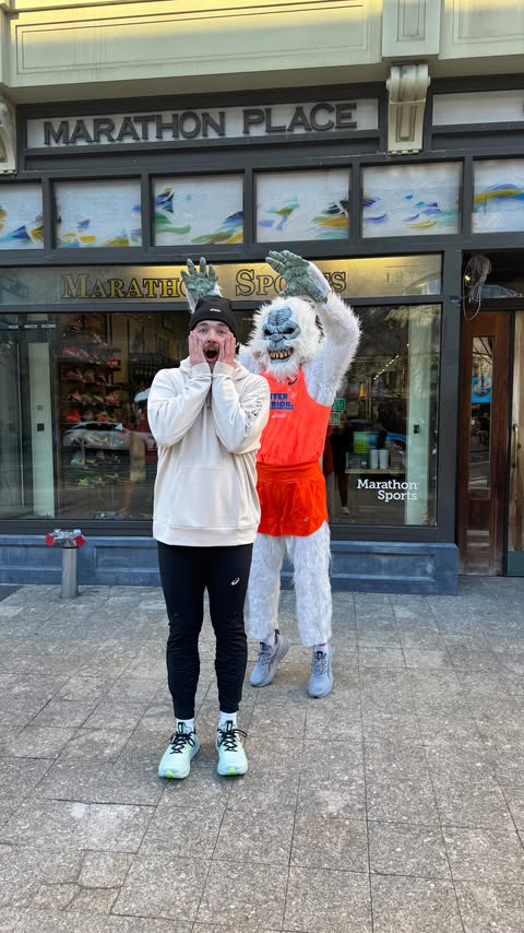 Instagram post by @herm.runs for ASICS. Caption reads: [...] to celebrate Winter Warrior with....