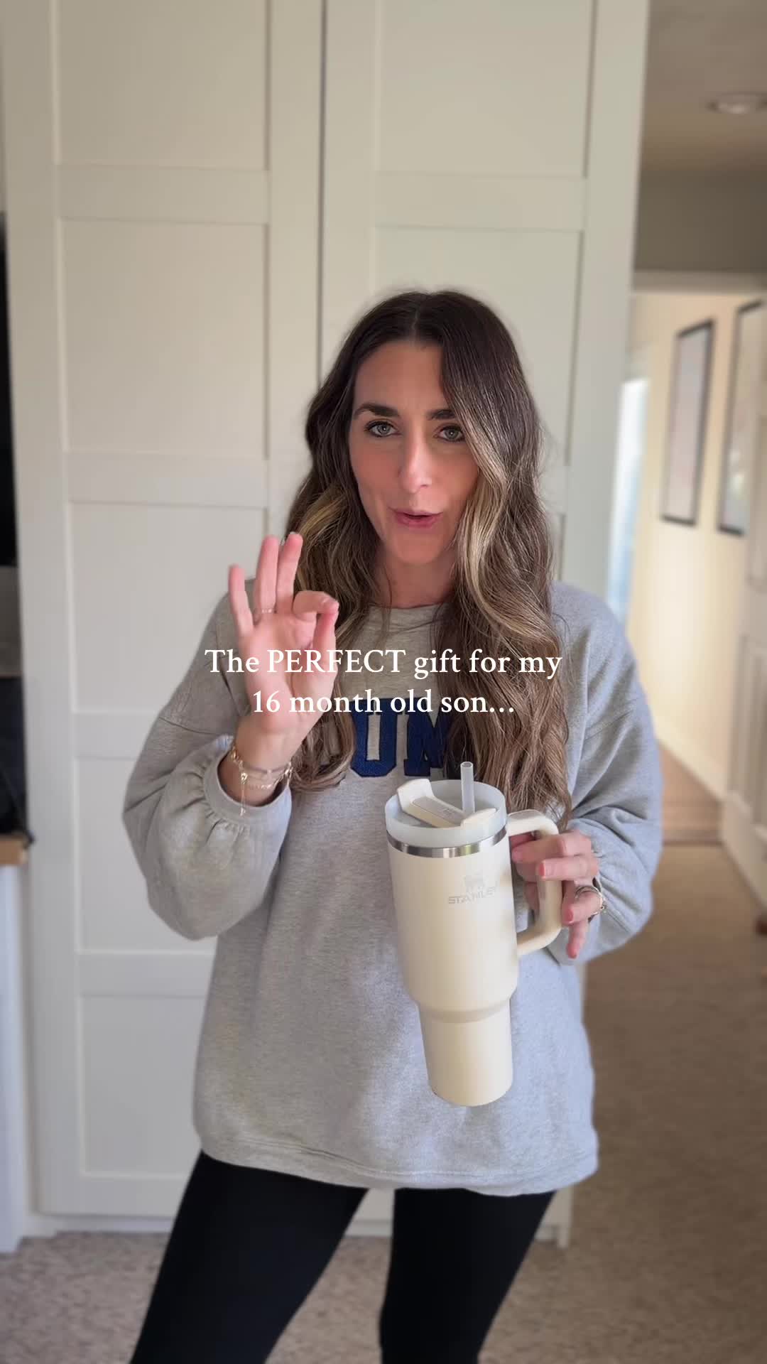 TikTok post by @allisonbast for Stanley 1913. Caption reads: Truly excited to give this to my 16 month old who....