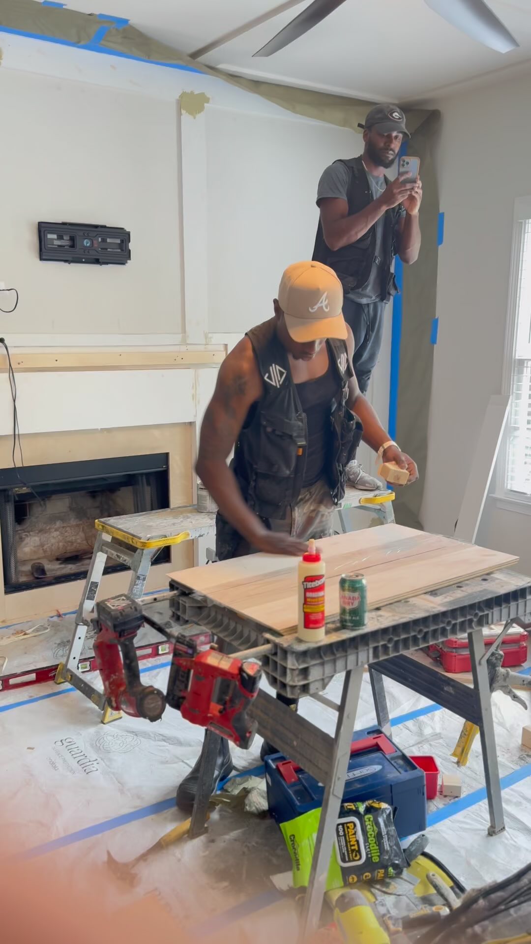 Instagram post by @_jonesdesigns_ for SurfPrep sanding. Caption reads: Things got serious real quick on these floating....