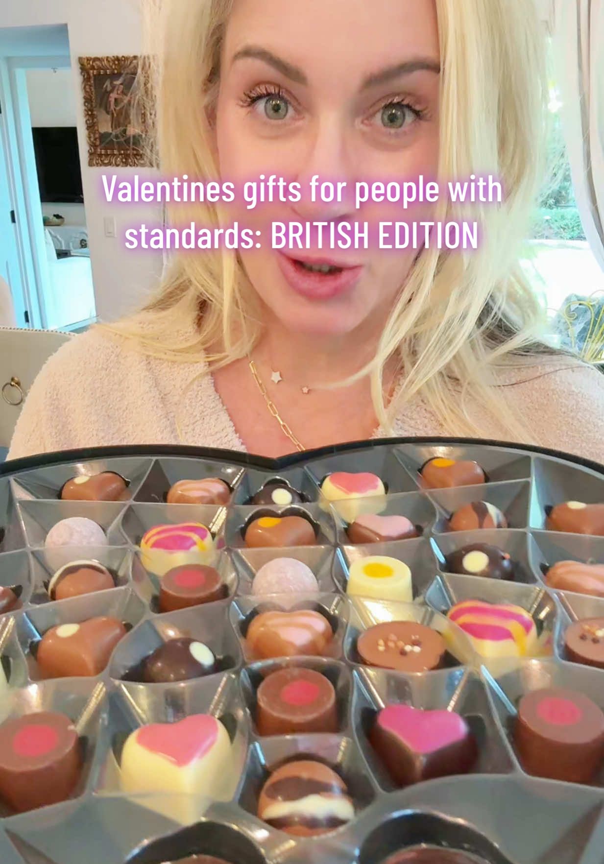 TikTok post by @goodnesshavens for Hotel Chocolat. Caption reads: [...] gifts. Give luxury chocolate from @Hotel....