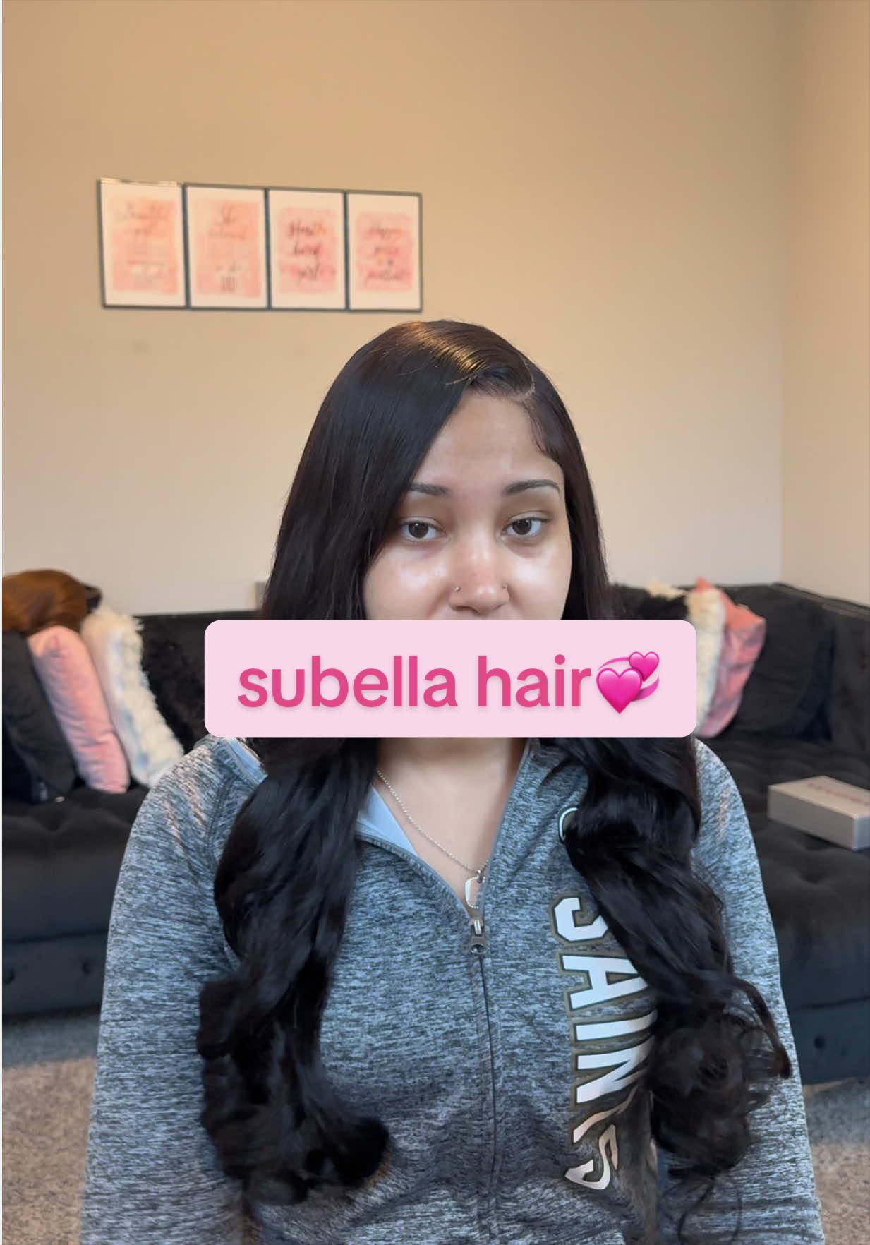 TikTok post by @alyinamichelle for Subella Hair. Caption reads: 8x5 glueless ocean wave wig😍 @Subella Hair....
