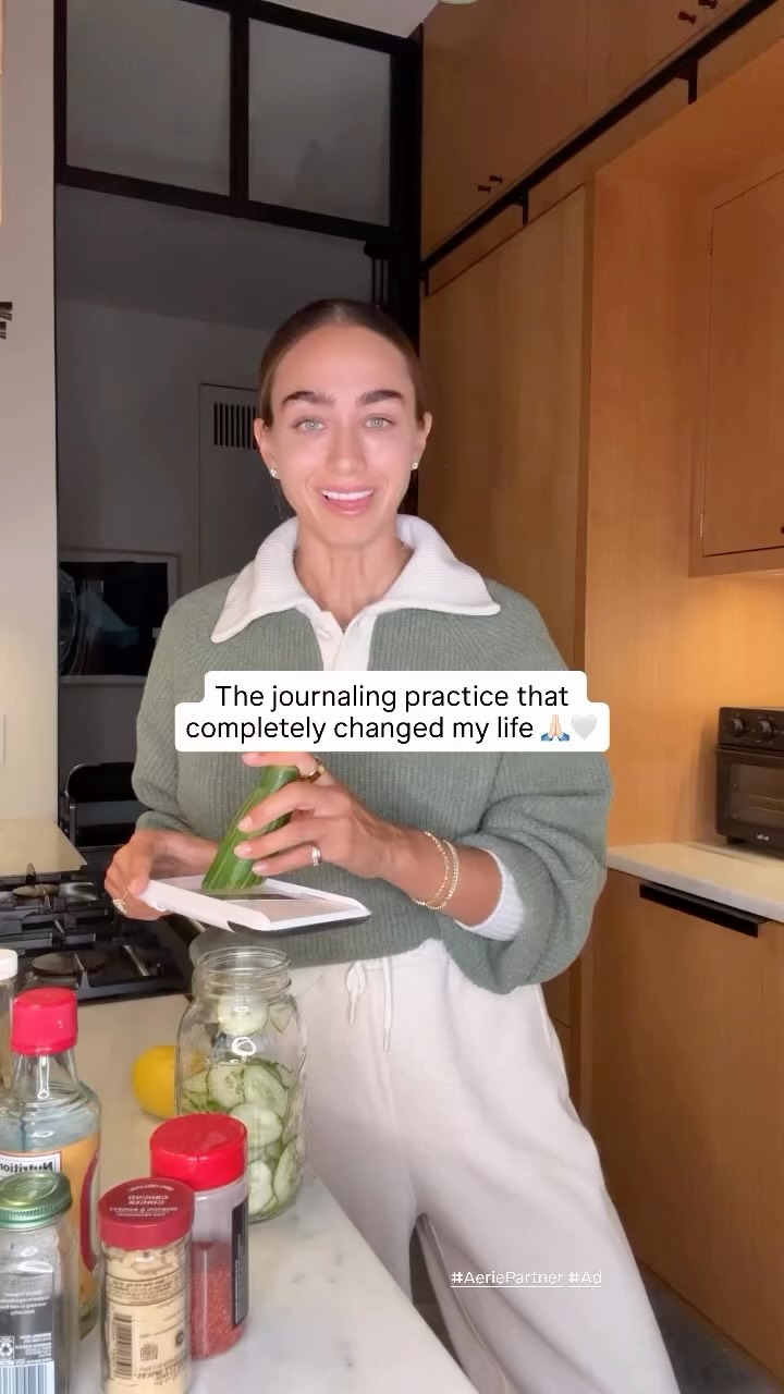 Instagram post by @thewellnessprocesspod for Aerie. Caption reads: I had no idea what this practice would unlock for....