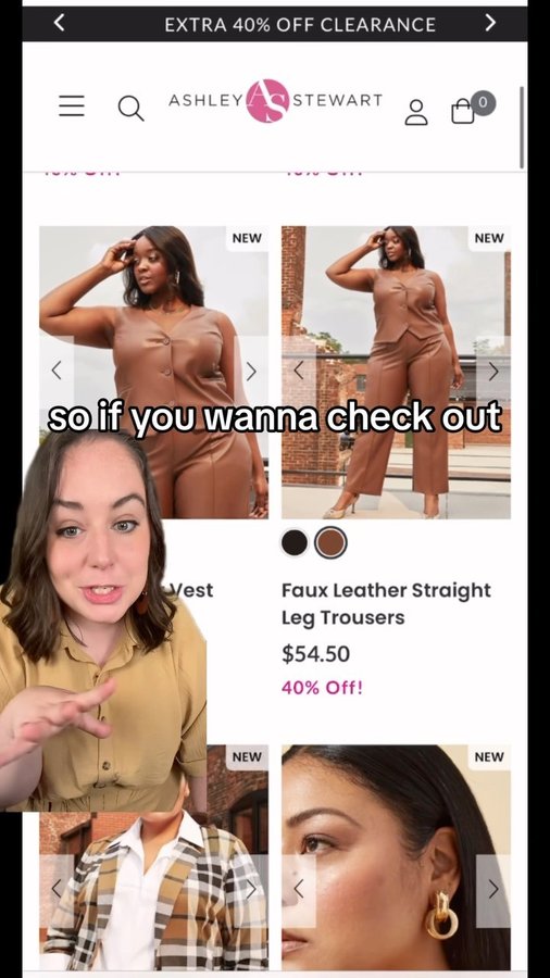 Instagram post by @makingitmckayla for Ashley Stewart. Caption reads: [...] ✨ plus size bodies #AD Thanks to Ashley....