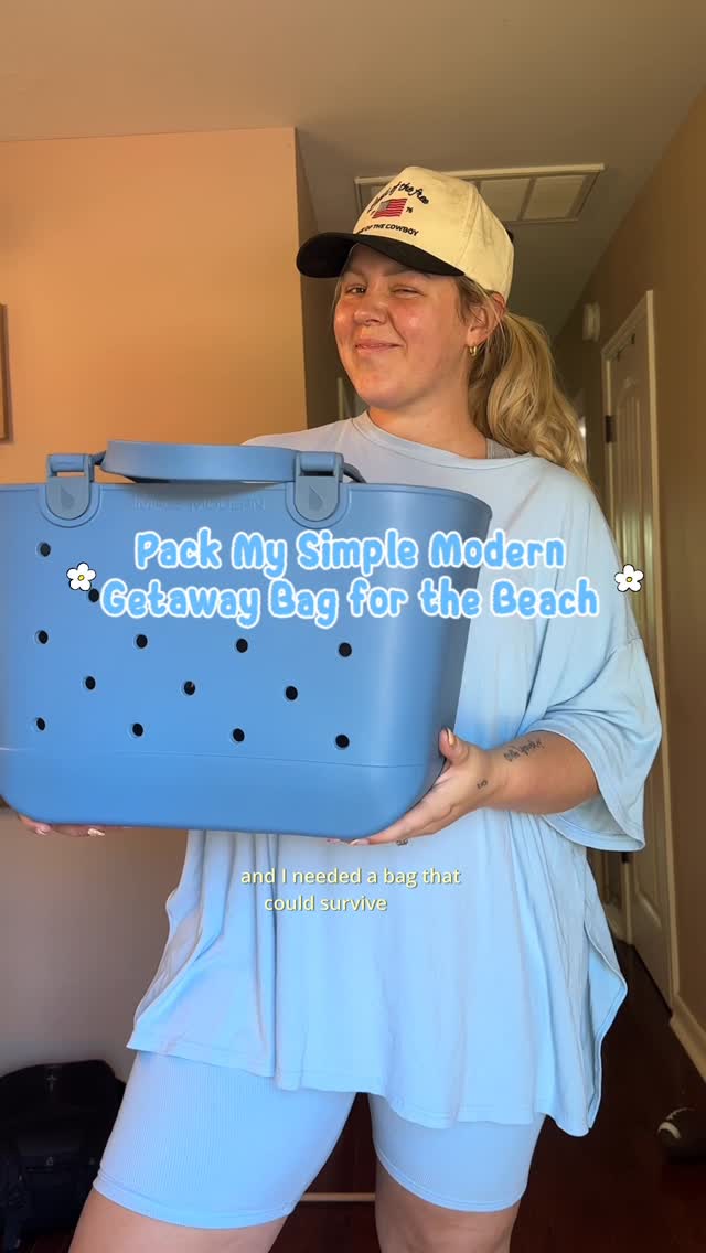 Instagram post by @wonderfully_maddie for Simple Modern. Caption reads: officially ready for the beach thanks to....