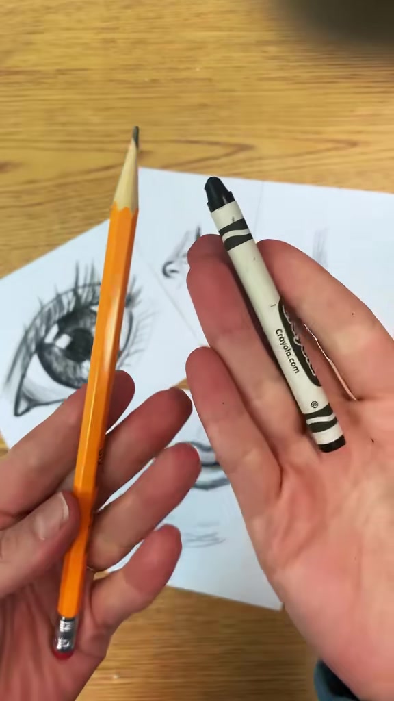 TikTok post by @artteacherkim for Crayola. Caption reads: Portrait season is upon us! This is a QUICK lesson....