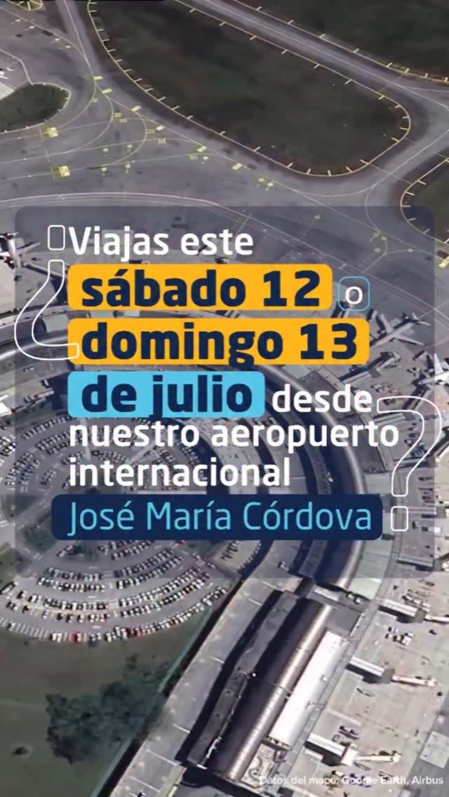 Instagram post by @aeropuertomde for Unite. Caption reads: ¡Prográmate para llegar o salir del aeropuerto el....