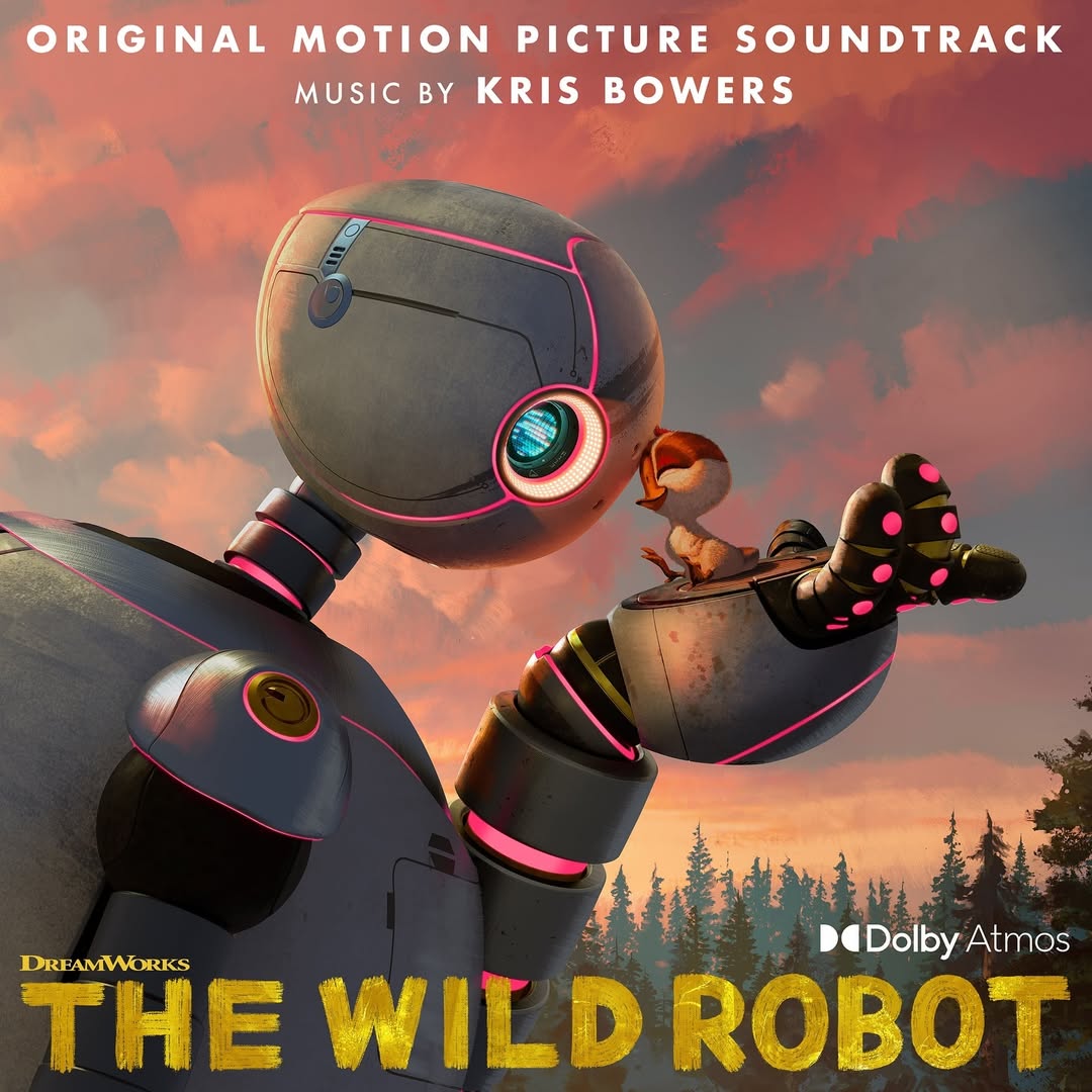 Instagram post by @krisbowersmusic for TIDAL. Caption reads: The soundtrack for #TheWildRobotMovie by....