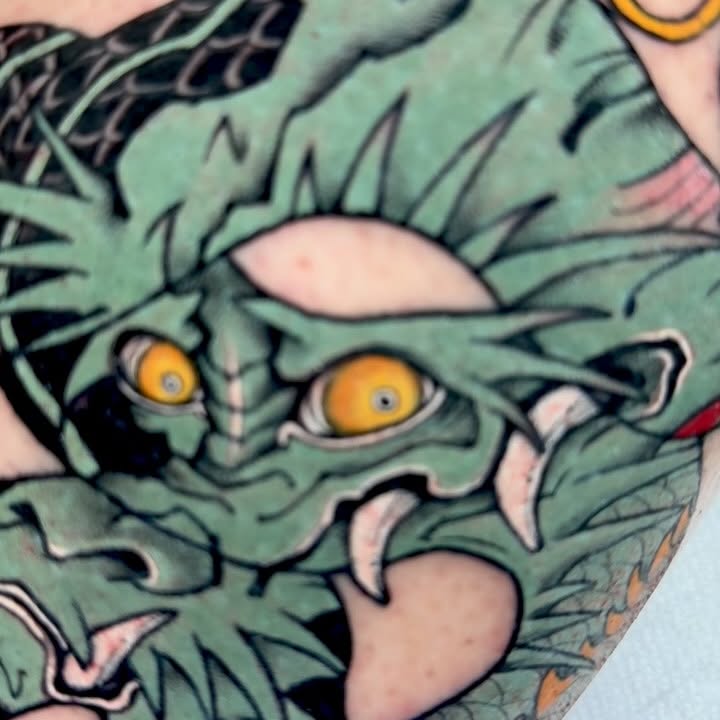 Instagram post by @sulhong_tattooer for EZ Tattoo Supply. Caption reads: Done at @redwaikiki Sponsored by @eztattooing....