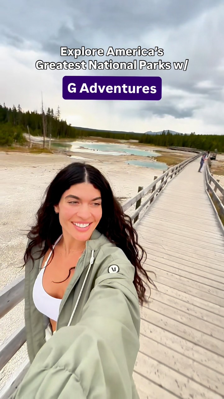 Instagram post by @miss_rizzo for G Adventures. Caption reads: 6 days, 2 nationals parks, and a whole lot of....