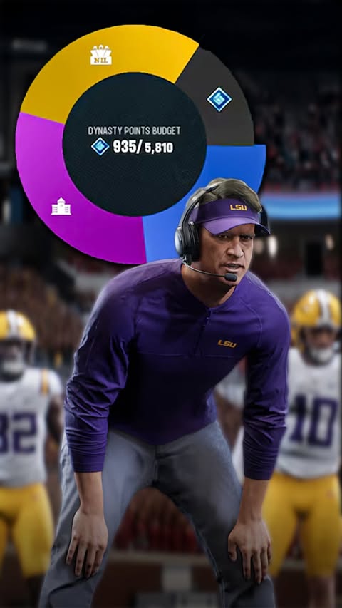 Instagram post by @dotmild for EA SPORTS College Football. Caption reads: #Ad Which Team will you choose to be your....
