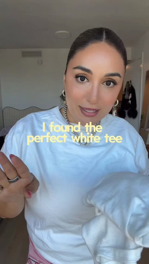 Instagram post by @thekatieromero for Old Navy. Caption reads: The perfect white t-shirt is from @oldnavy and it....
