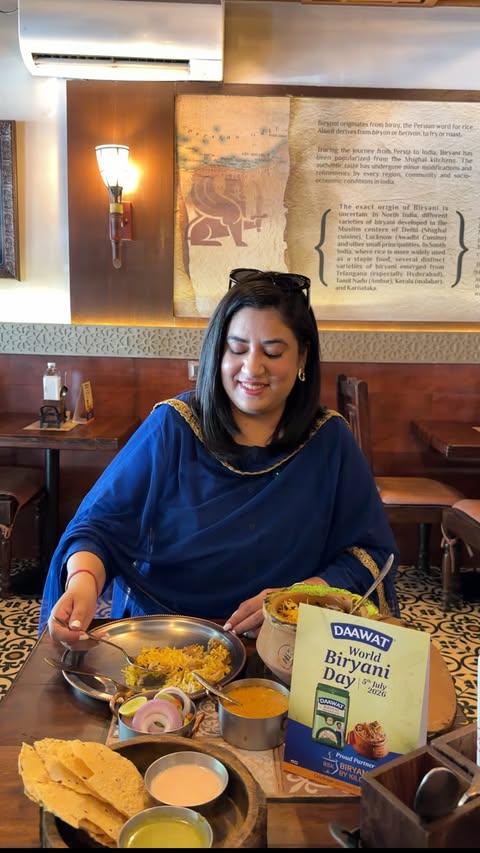 Instagram post by @thegirlinphulkari for Biryani By Kilo. Caption reads: Stopped by Biryani By Kilo to satisfy my biryani....