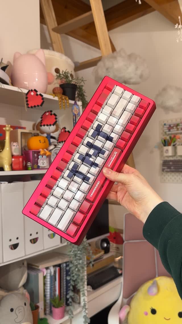 Instagram post by @celynhaf for Higround. Caption reads: Building a minecraft TNT keyboard! 🧨

#ad #gifted....