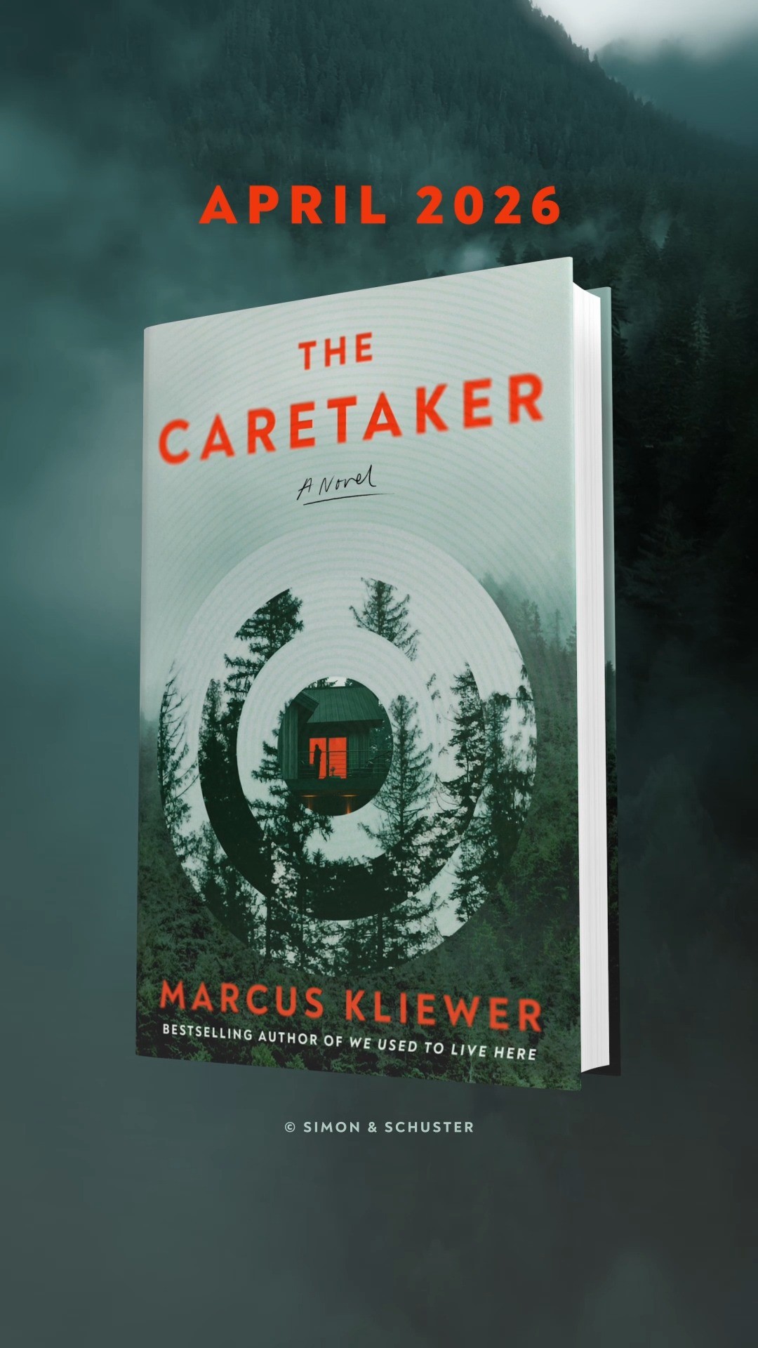 Instagram post by @marcus_kliewer for Atria Books. Caption reads: COMING APRIL 2026 from the author of WE USED TO....