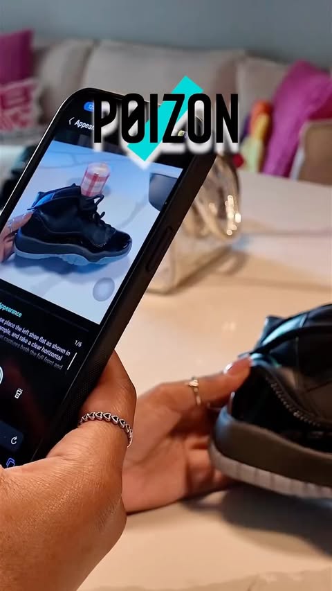 Instagram post by @sheisjania for POIZON. Caption reads: have peace of mind knowing POIZON offers FREE....