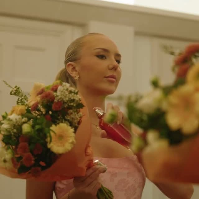 Instagram post by @tilda for Escada Fragrances. Caption reads: Paid collaboration with @escadafragrances and my....