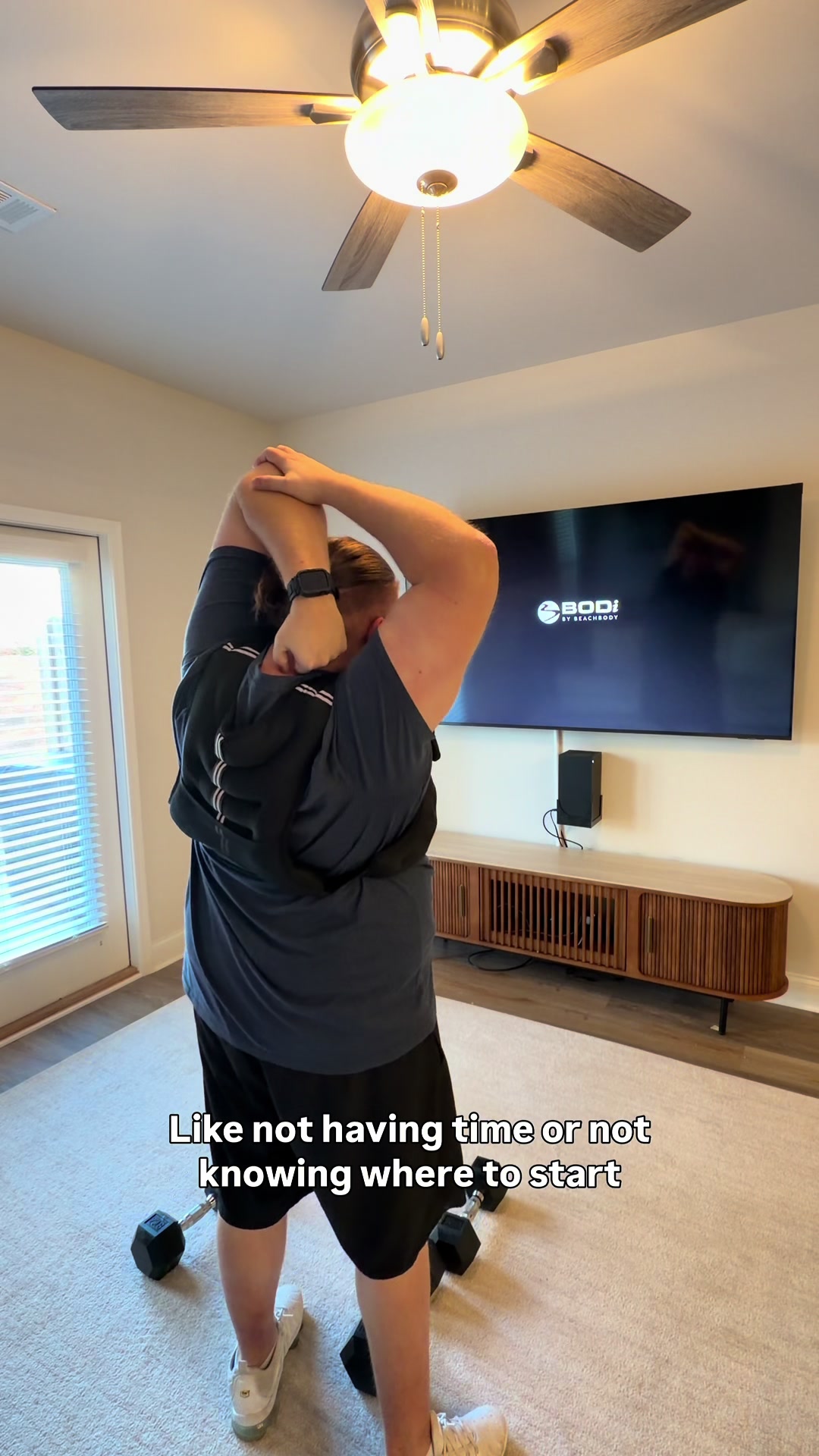 TikTok post by @ready.set.dad for BODi. Caption reads: [...] i've been microdosing fitness with @BODi....