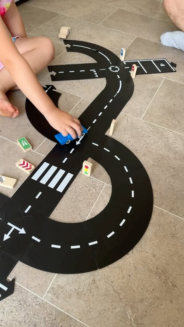 Instagram post by @allaboutearlyyears for Waytoplay. Caption reads: [...] signs and Back & forth blue car by....