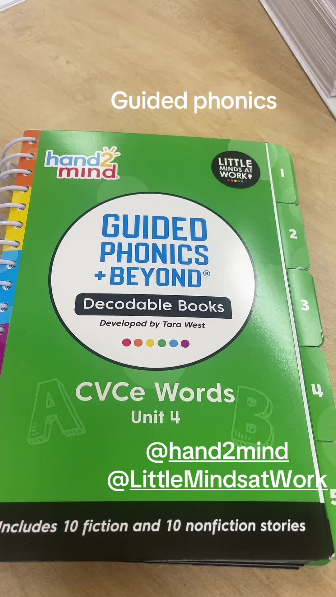 TikTok post by @thomval1 for hand2mind. Caption reads: [...] #phonics #cvce #longvowels @hand2mind....