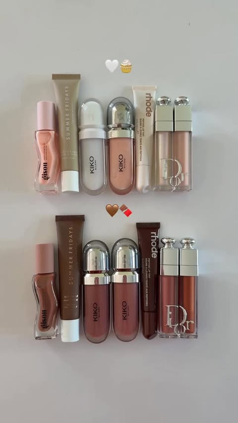 Instagram post by @carrieanne_ for Rhode Skin. Caption reads: which vibe are you? 🤍🧁 or 🤎🍫 pr - #lippies....