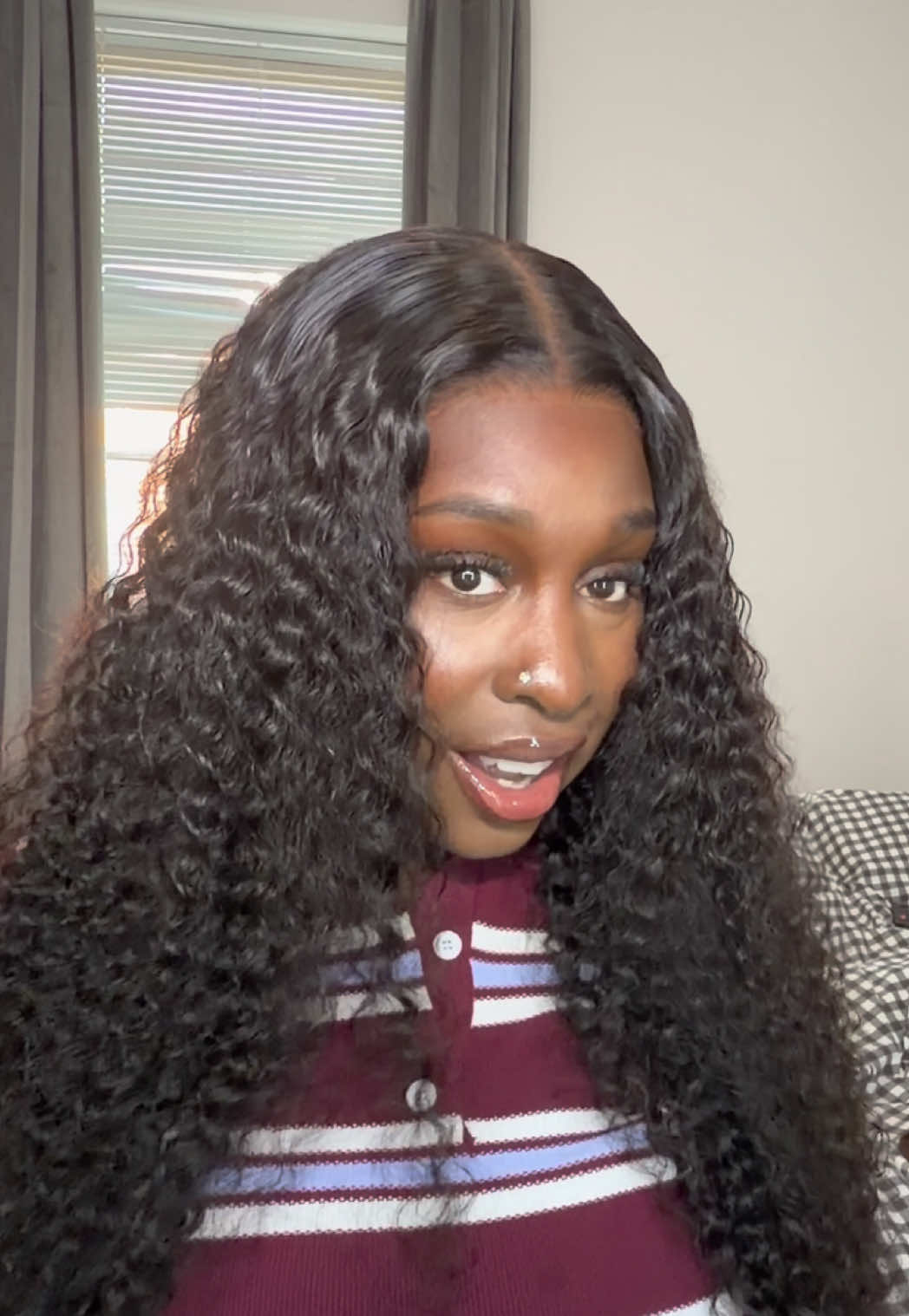 TikTok post by an influencer for iPro Hair Wig. Caption reads: Summer=curly hair season 😍@IPRO HAIR WIG....