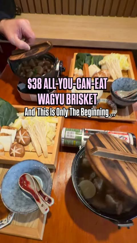 Instagram post by @foodtreasurebox for Queensland Foodies Network. Caption reads: $38 ALL-YOU-CAN-EAT WAGYU?! 🤩🥩 And this was only....