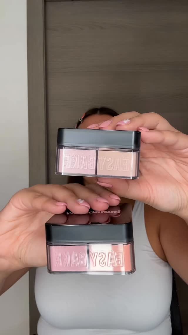 Instagram post by @elianamanuli_ for Peace Out Skincare. Caption reads: Easy bake duo 💗🧡@huda @hudabeauty....