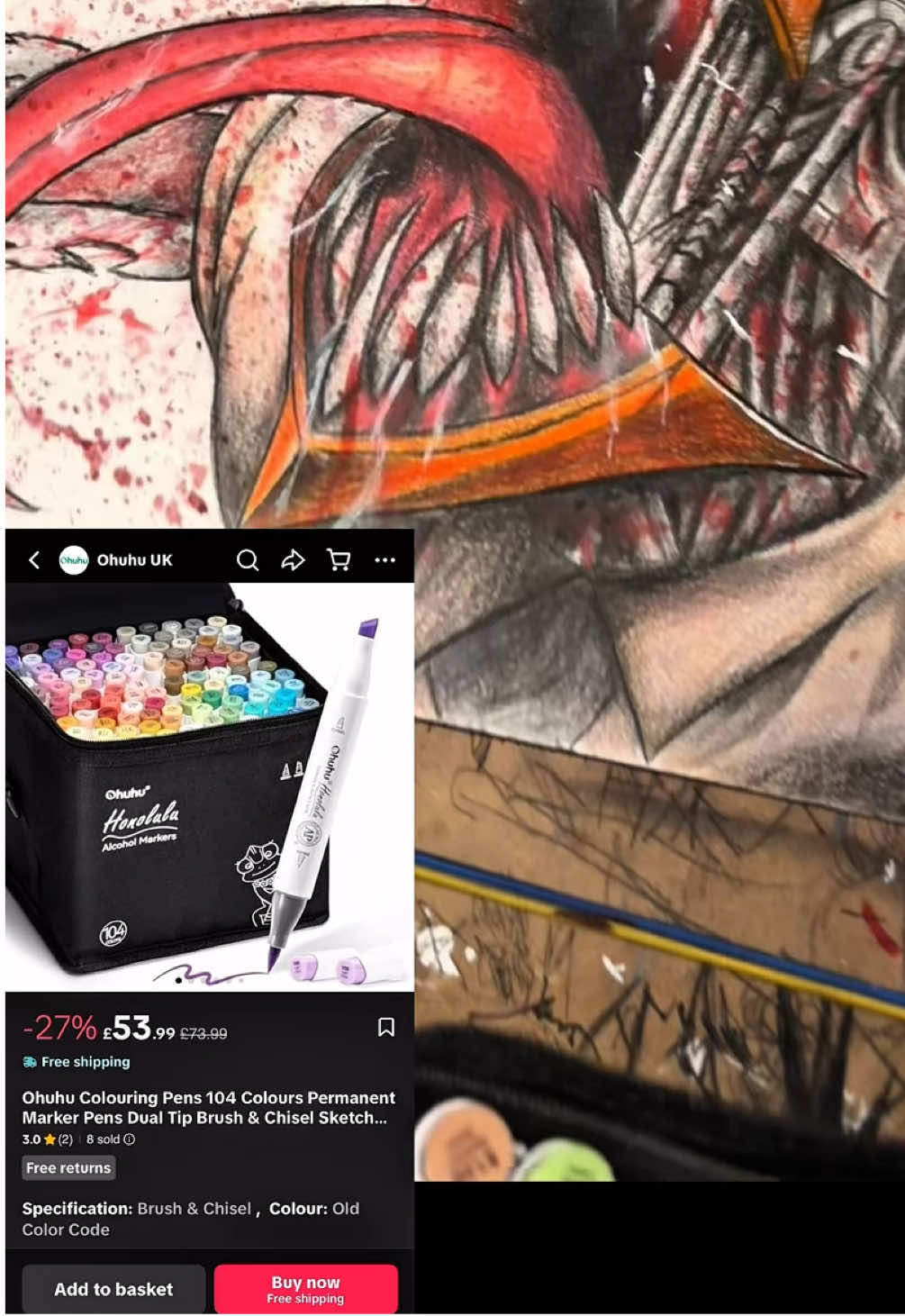 TikTok post by @odbrown for Ohuhu. Caption reads: [...] them!! Absolutely amazing....