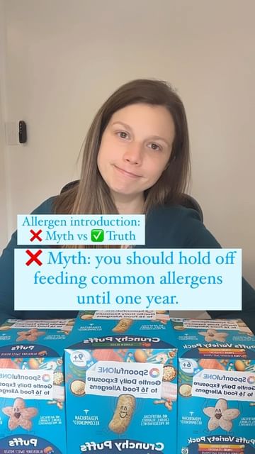 Instagram post by @babyfeeding.coach for SpoonfulONE. Caption reads: There are a lot of myths I hear when it comes to....