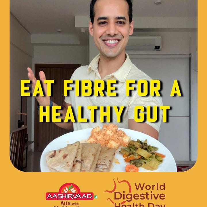 Instagram post by @digvijaylifestyle for Happy Tummy. Caption reads: What you eat matters more than how much. On....