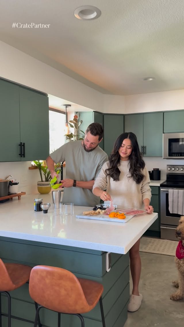 Instagram post by @the.orange.home for Crate and Barrel. Caption reads: Wedding planning date night picking our registry....