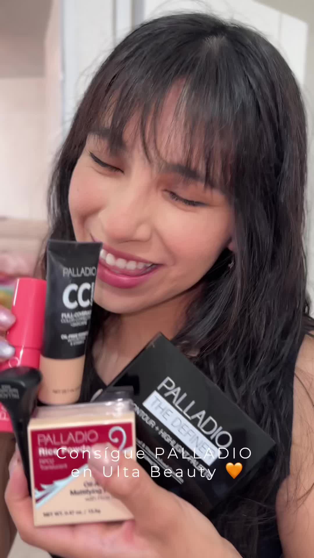 TikTok post by @lnahmaquillaje for Palladio Beauty. Caption reads: Estrenando maquillaje de @Palladio Beauty @Ulta....