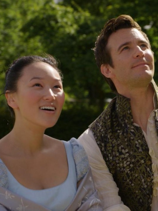 Instagram post by @yerinha_ for Bridgerton. Caption reads: True love wears no mask. Bridgerton Season 4: Part....