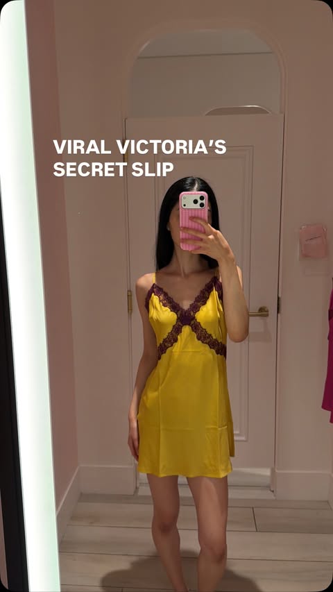 Instagram post by @meili_zzz for Victoria's Secret. Caption reads: [...] comment “LINK” for links 💌✨....