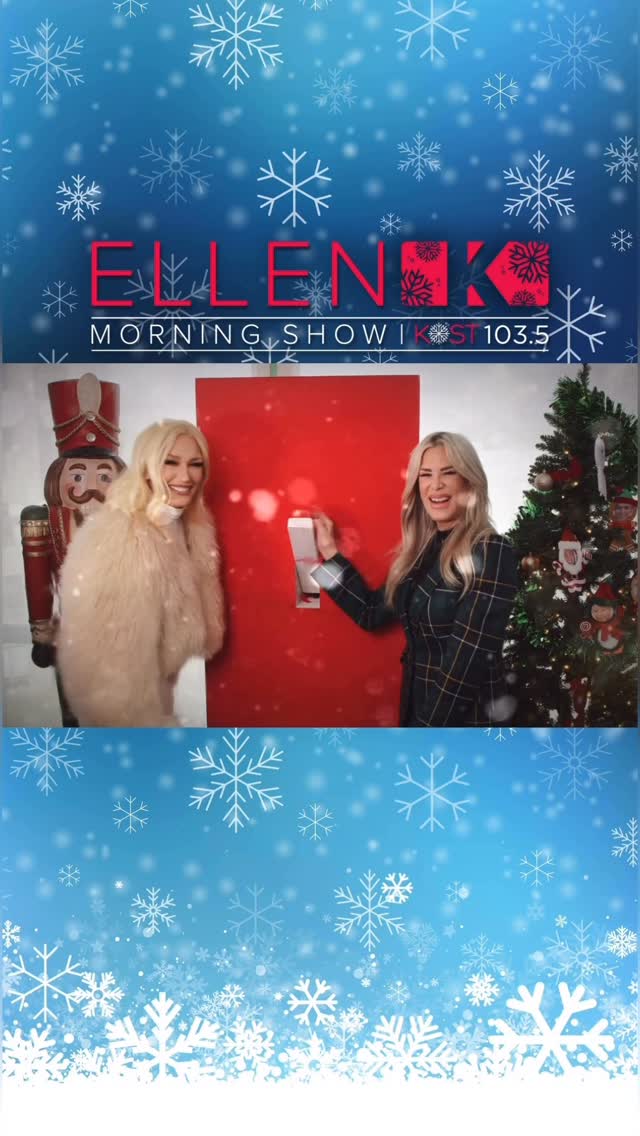 Instagram post by @gwenstefani for iHeartRadio. Caption reads: @officialellenk called her best elf friend....