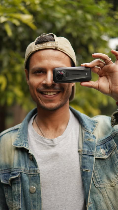 Instagram post by an influencer for Insta360 India. Caption reads: If you’re a solo traveller who wants to capture....
