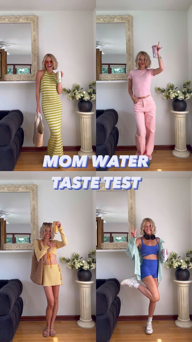 Instagram post by @candidlychan for Mom Water. Caption reads: [...] fave?? (Flavor OR outfit 🤭)👇🏼....