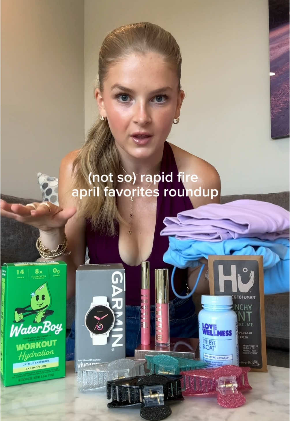 TikTok post by @allieappleton for Love Wellness. Caption reads: [...] #workoutsets @Garmin Connects @lovewellness....