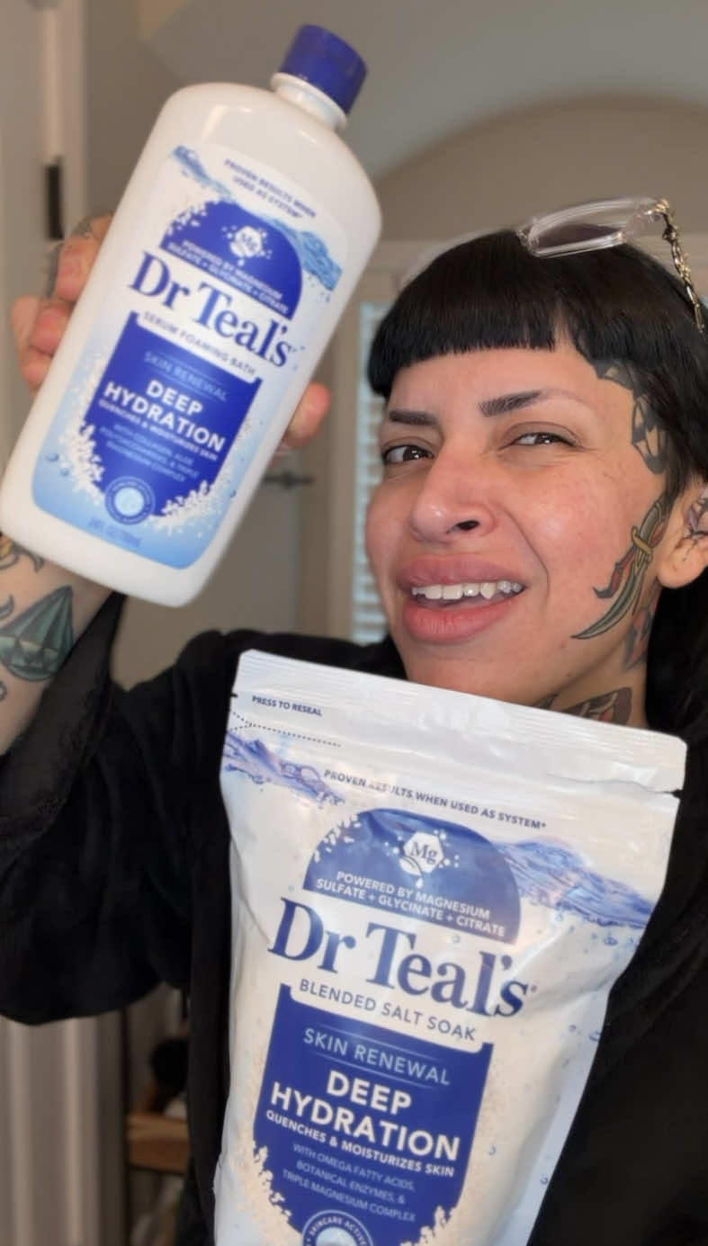 TikTok post by @ninaghoulina for Dr Teal's. Caption reads: #DrTealsPartner You know I love my science [...].