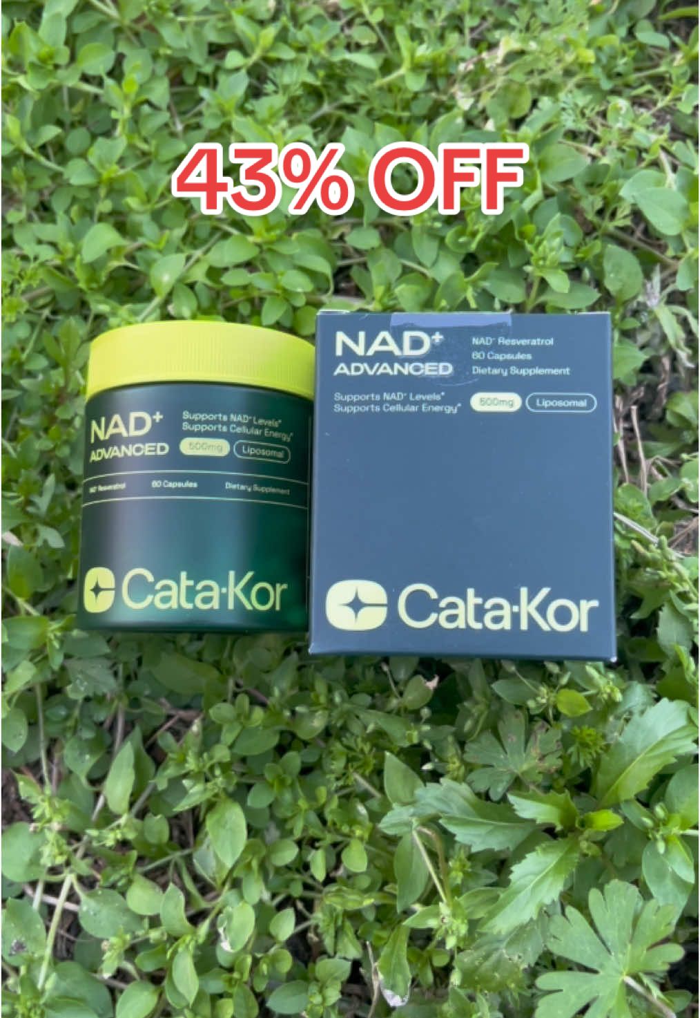 TikTok post by @ny.nightmare for CataKor. Caption reads: Cata-Kor NAD+ Advanced SALE @catakor.us....