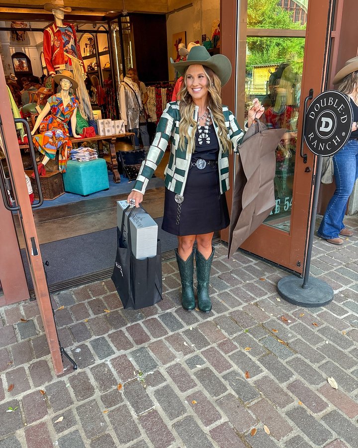 Instagram post by @heatherwelper for Corral Boots. Caption reads: [...] @oldgringoboots, @cavenders @corralboots and....