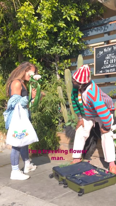 Instagram post by @bloomandplume for Away. Caption reads: [...] faces one bloom at a time. Shoutout to @away....