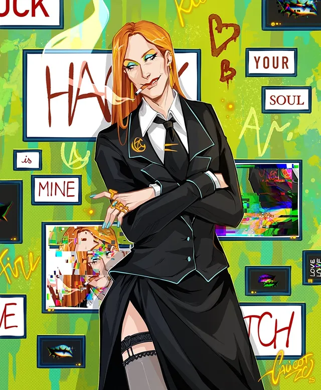 Instagram post by @calicot.zc for HUION. Caption reads: ~ [ Calicot.ZC x Huion ] Amadeus is baaaaack ! 💅✨....