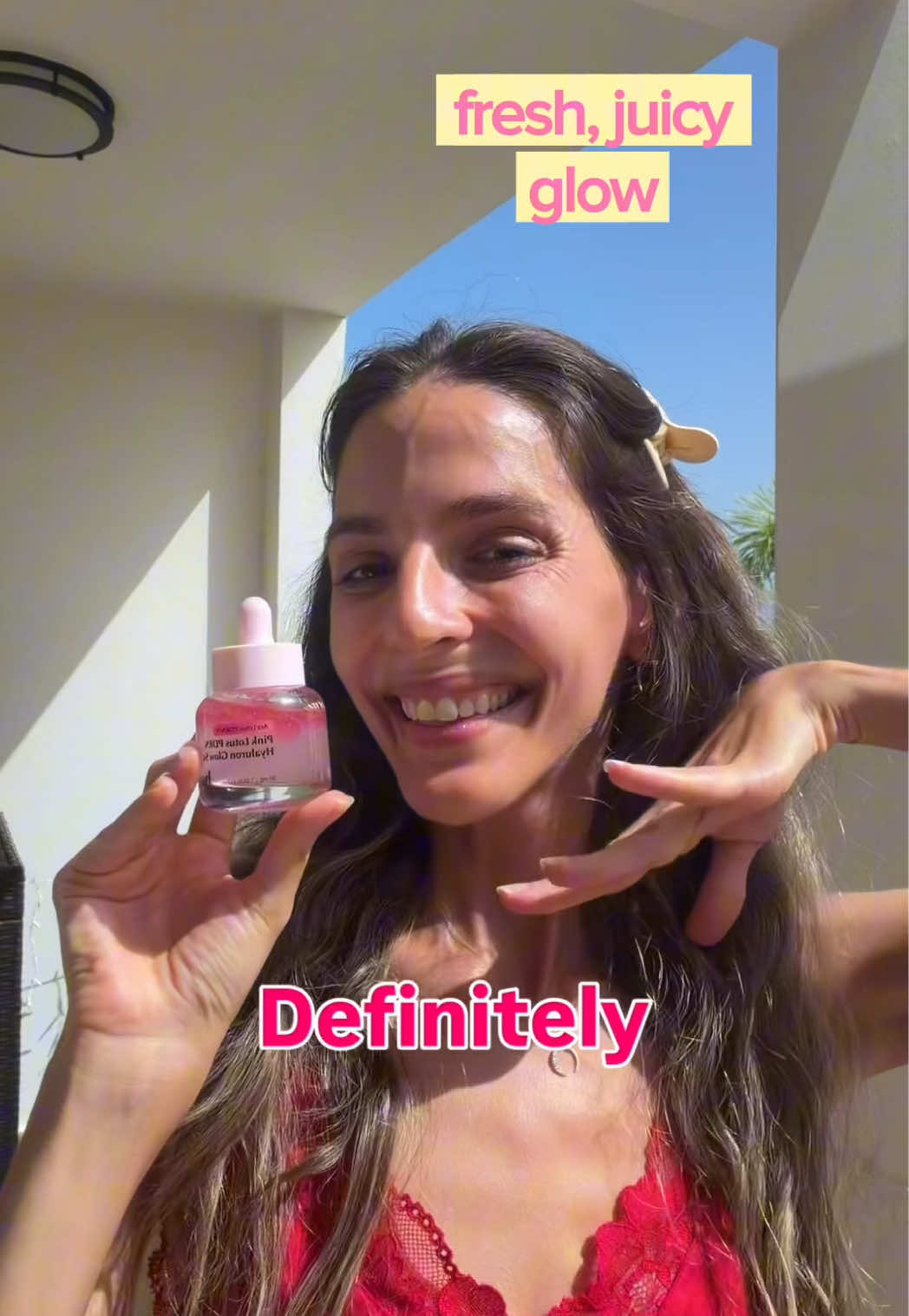 TikTok post by @anne_rg for Hanskin Skincare. Caption reads: Pretty in pink & giving glow 💗Tried the Hanskin....