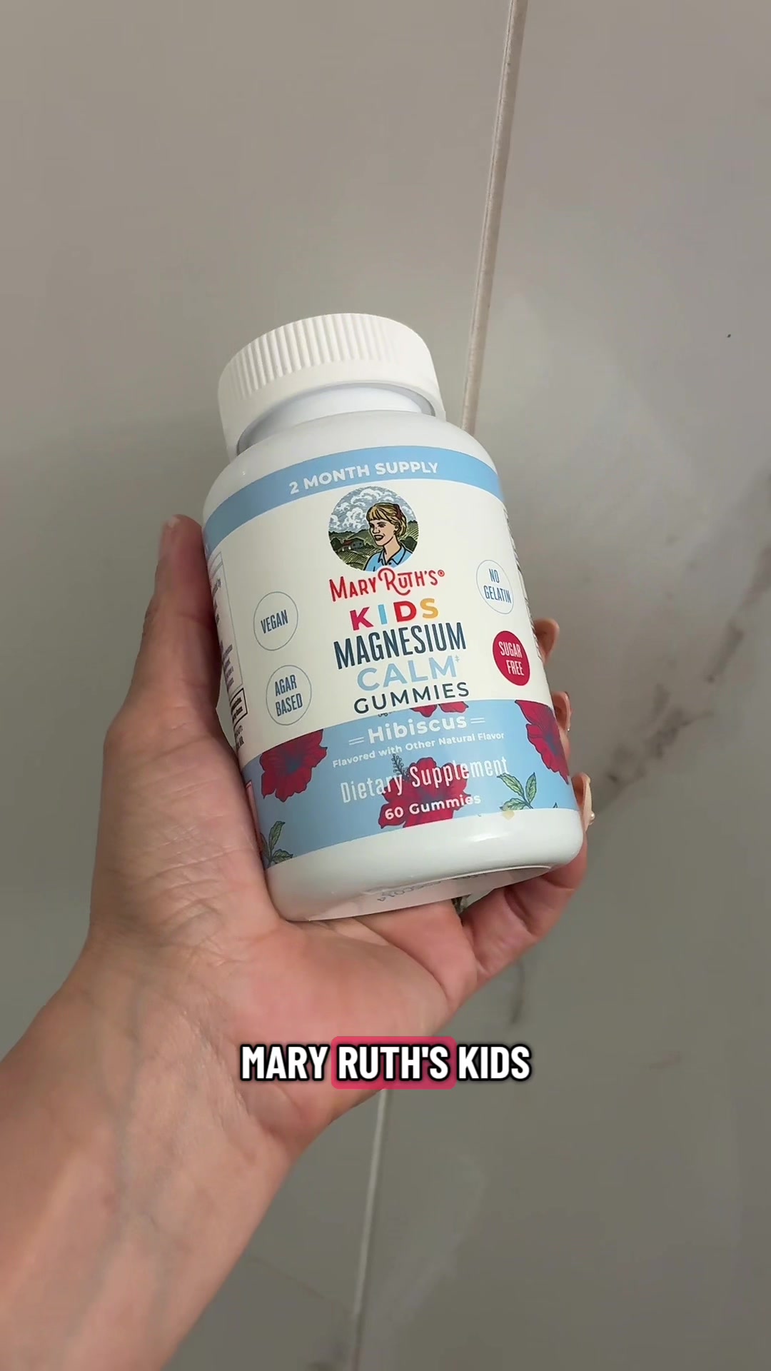 TikTok post by @angthemamacita for MaryRuth's Kids. Caption reads: @MaryRuth's - Kids kids magnesium calm Gummies in....