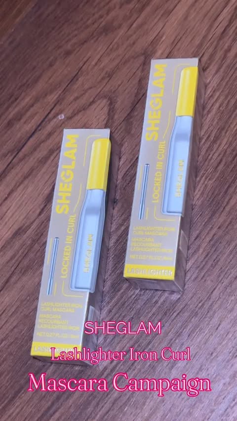 Instagram post by @iqrablogosphare for SHEGLAM OFFICIAL. Caption reads: SHEGLAM Lashlighter Iron Curl Mascara Campaign....