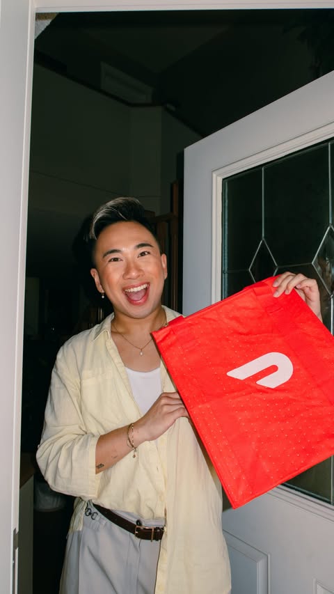 Instagram post by @derek__nguyen for DoorDash. Caption reads: [...] my first summer party of the year with....