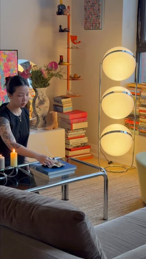 Instagram post by @esme.lei for Residence Supply. Caption reads: [...] good for the skin? 

Rasu lamp from....