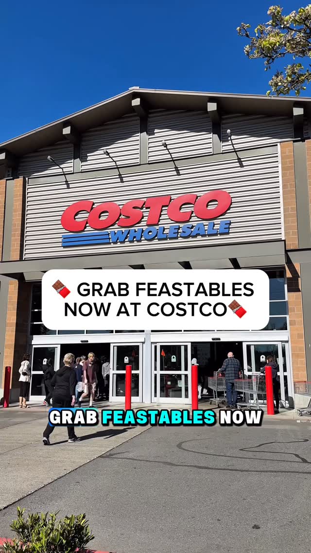 Instagram post by @costcodeals for Feastables. Caption reads: 🍫 GRAB FEASTABLES NOW AT COSTCO 🍫

@feastables....